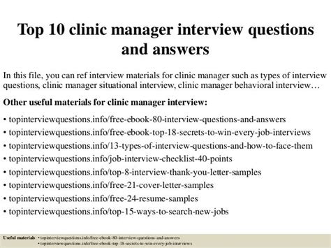 Top 10 Clinic Manager Interview Questions And Answers