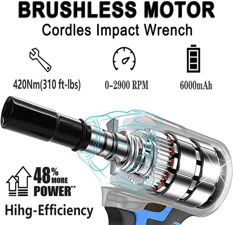 Llave de impacto inalámbrica de 12 pulgada sin escobillas eléctrica 420