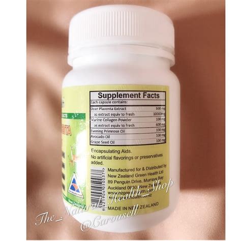 Premium Deer Placenta From New Zealand Directly10000mg 60 Capsules Halal Certified Health