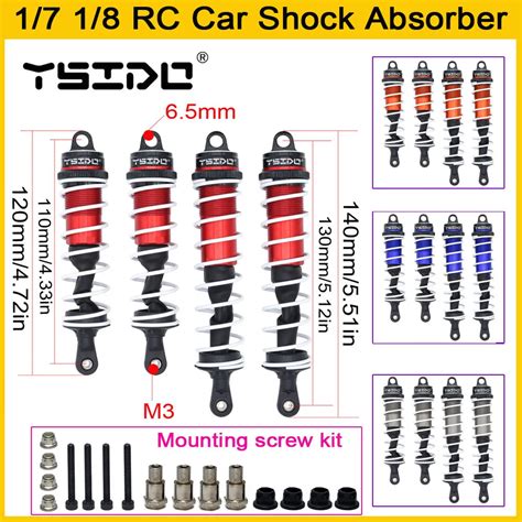 YSIDO 120mm Front 140mm Rear Shock Absorber Damper Suspension For 1 8 1