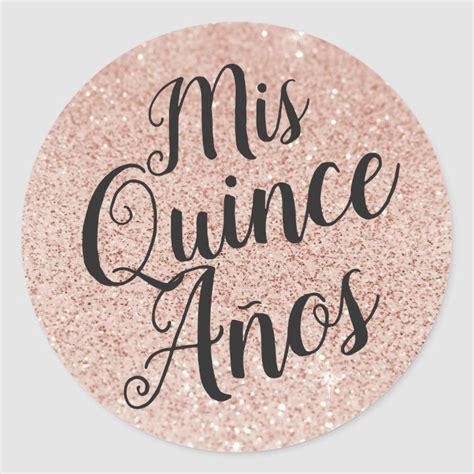 Pegatina Redonda Mis Quince A Os Quincea Era Rosa De Oro Zazzle