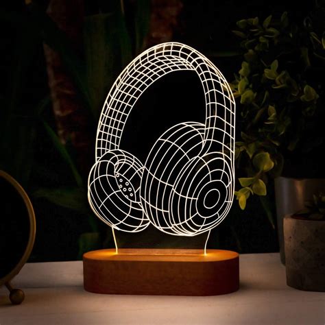 Hediye Sepeti Illusion Night Light T Premium Headphone Design Lamp