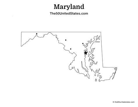 Free Printable State Maps Of Maryland The United States Us State