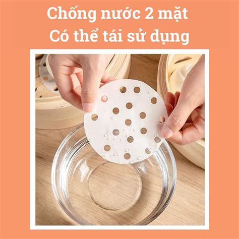Mua Giấy Nến Cho Nồi Chiên Không Dầu Bambooo Eco 100 Tờ Giấy Nến đục Lỗ