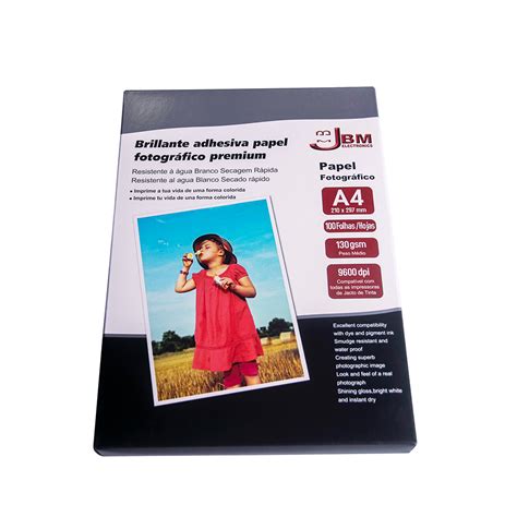 Brillante Adhesiva Papel Fotografico Premium A4 JBM