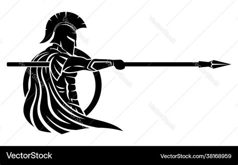 Spartan With Spear And Shield Royalty Free Vector Image