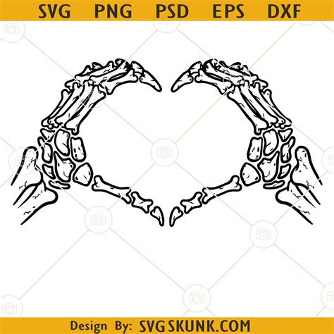 Skeleton Love Sign Svg Valentines Day Skeleton Hands Svg