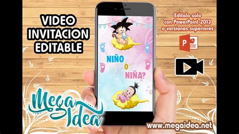 Video Invitación de Revelacion Genero Dragon Ball Powerpoint Editable