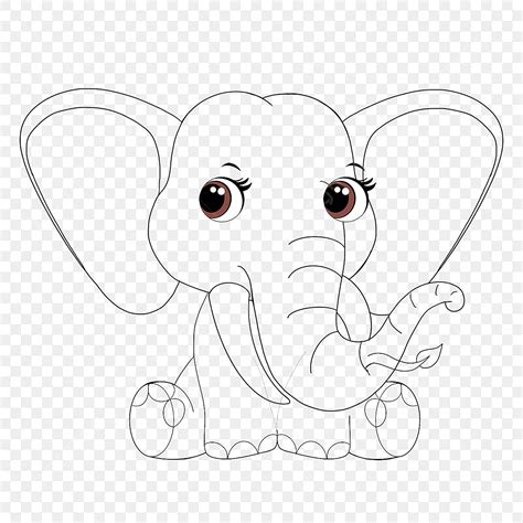 Cute Elephant Clipart Black And White, Elephant Drawing, Lip Drawing ...