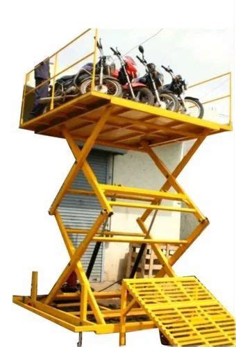 Mild Steel Two Wheeler Movable Hydraulic Scissor Lift Table For