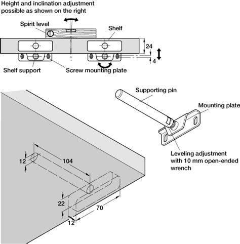 Hafele Concealed Shelf Support 112x12mm