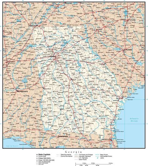 Georgia map in Adobe Illustrator vector format