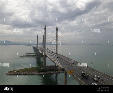 George Town Penang Malaysia Oct 24 2019 Aerial View Mid Span At