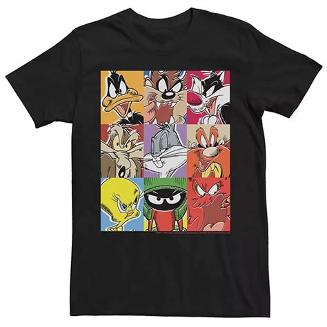 Men S Looney Tunes Group Shot Comic Box Up Tee