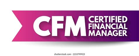 cfm certified financial manager finance certification stock vector