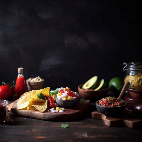 Vista De Arriba Hacia Abajo Del Borde De La Esquina De Comida Mexicana