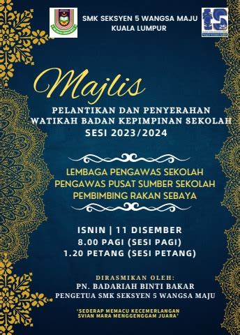 BUKU PROGRAM MAJLIS WATIKAH PELANTIKAN BADAN KEPIMPINAN SEKOLAH 2023