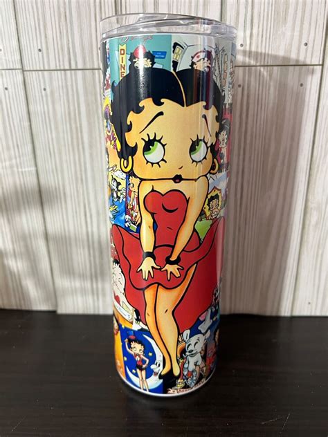 White Betty Boop Tumbler Design 20 Oz Betty Boop Tumbler Etsy