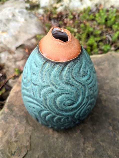 Hand Thrown Pottery Teardrop Vase Hand Thrown Stoneware Pottery Vase ...