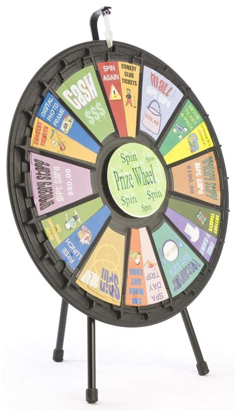 Prize Wheel w/ 12 - 24 Slots, Printable Templates, Floor or Countertop - Black | Prize wheel ...