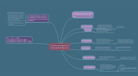 Factores Que Afectan La Velocidad De Reacci N Mindmeister Mapa Mental