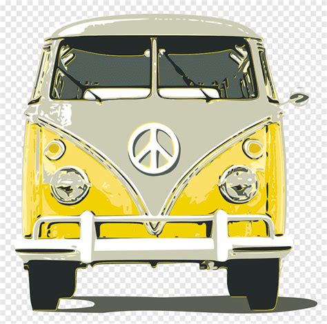 Yellow Volkswagen Samba Illustration Volkswagen Type 2 Volkswagen