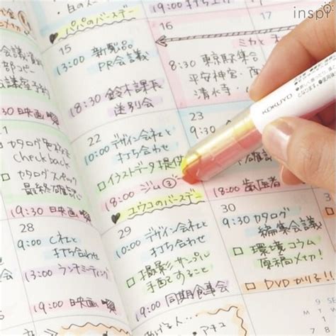 手帳（マンスリー・ウィークリー）のかわいい・見やすい書き方9選 Highlighter Soft Colors Japanese