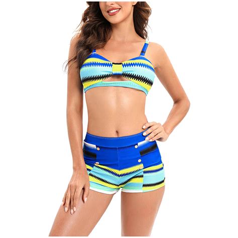 Tponi One Piece Swimsuit Women One Piece Elastic Blue Bikini Clear XXXXL Walmart