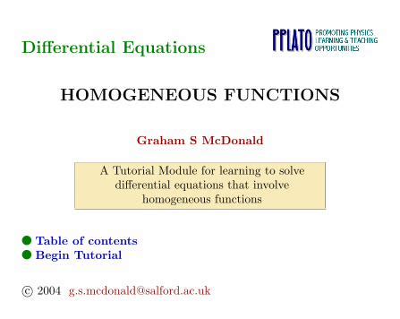 PDF Diﬀerential Equations HOMOGENEOUS FUNCTIONS DOKUMEN TIPS