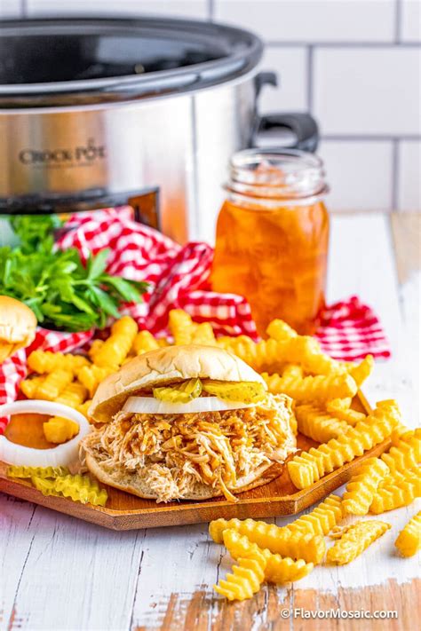 Slow Cooker Shredded Nashville Hot Chicken Sandwich Recipe Flavor Mosaic