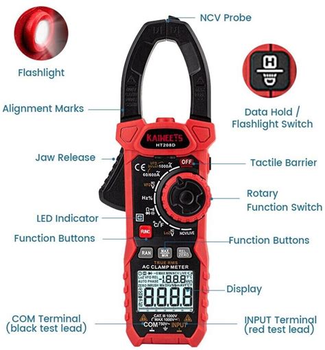 Kaiweets A Ac Dc Digital Clamp Meter Pinza Amperimetrica True Rms