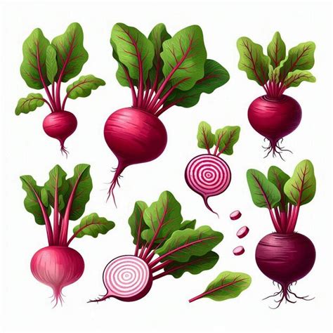 Beetroot Set Vector Illustration Premium AI Generated Vector