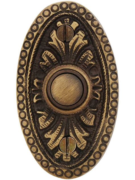 Oval Beaded Solid Brass Doorbell Button House Of Antique Hardware