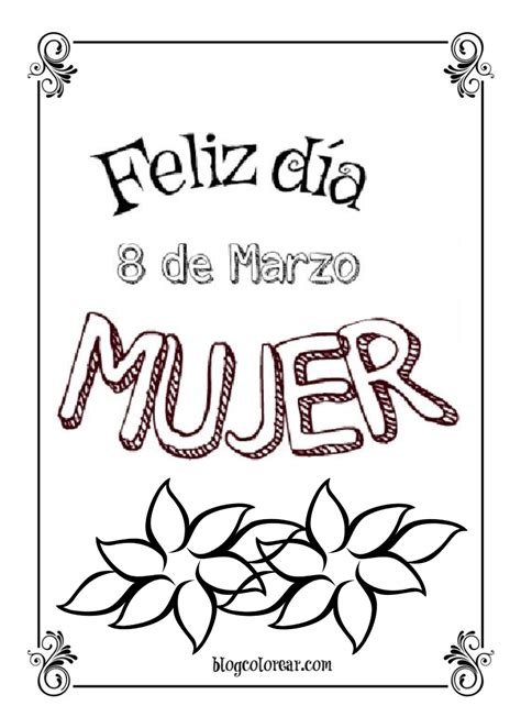 Dibujos Del Día De La Mujer Para Colorear Colorear Dibujos Infantiles