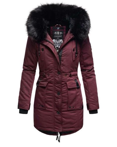 Navahoo Luluna Princess Warme Damen Winter Jacke Mit Kunstfell B W