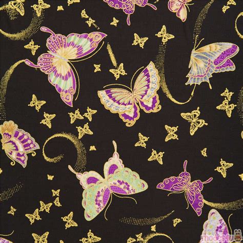 Remnant X Cm Amethyst Butterflies Fabric Timeless Treasures