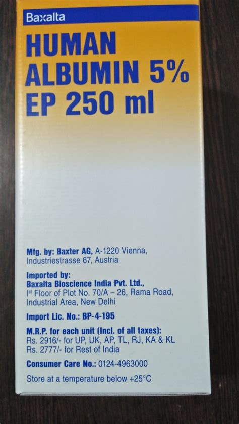 Human Albumin 5 250ml Vial At ₹ 2777vial Human Albumin Injection In