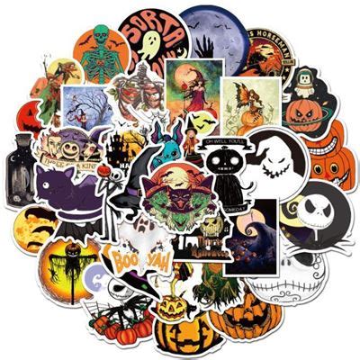 50 stickers para decorar tu habitación Modelo Halloween Decoración y