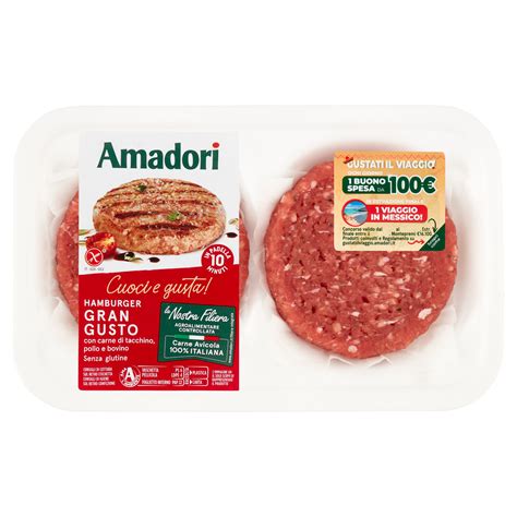 Amadori Hamburger Gran Gusto Con Carne Di Tacchino Pollo E Bovino 0