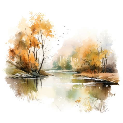 9 Watercolor Cozy Autumn Clipart Country Scene Clipart High Quality ...