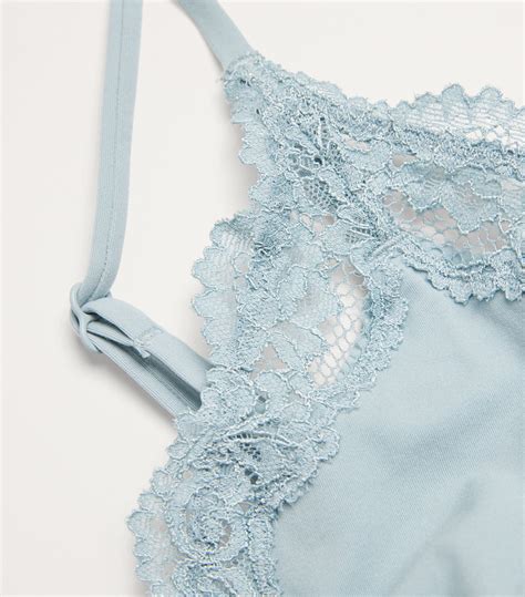 Womens Skims Blue Lace Trim Fits Everybody Triangle Bralette Harrods Uk