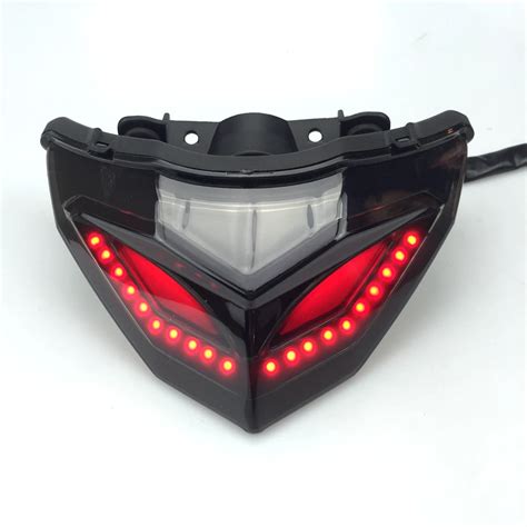 Buy Motorcycle Rear Tail Light Brake Turn Signals Integrated Blue Light Smoke