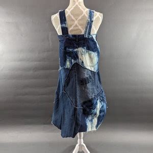 Upcycled Denim Patchwork Dress Medium Etsy