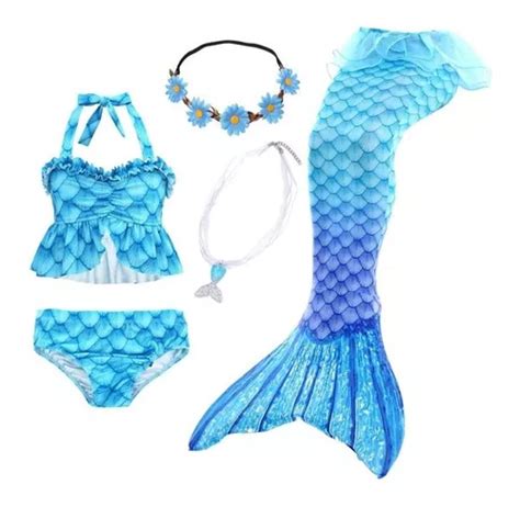 La Sirenita Ariel Traje De Ba O Bikini Sirena Con Cola Ni Cuotas Sin Inter S