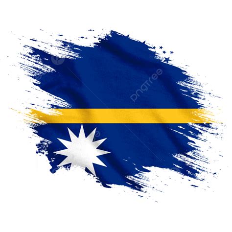 Nauru New Watercolor Flag Brush Nauru Flag Nauru Day PNG Transparent