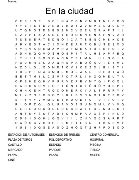 En La Ciudad Word Search Wordmint