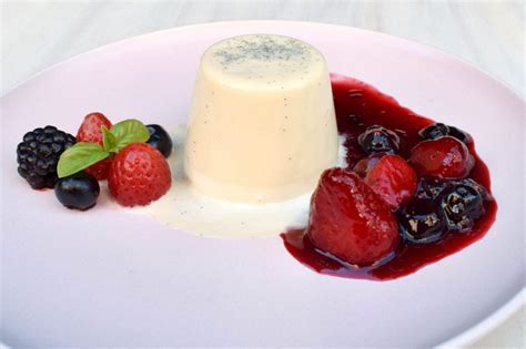 Vanilla Panna Cotta And Mixed Berry Compote Italian Spoon