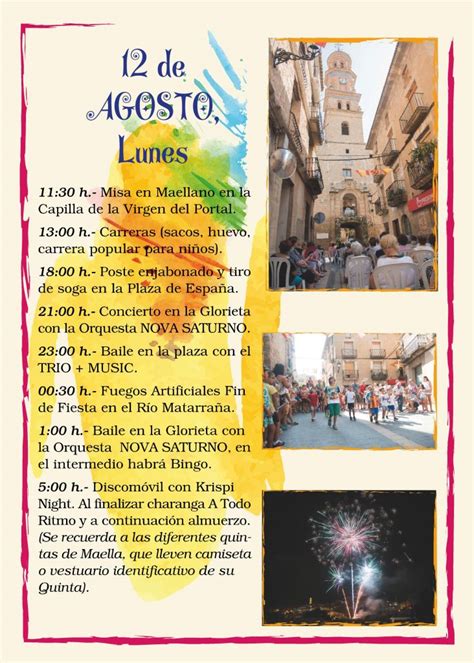 PROGRAMA FIESTAS DE AGOSTO 2019 Ayuntamiento De Maella