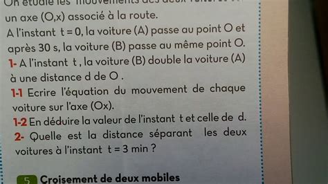 Exercice d équation horaire du mouvement tronc commun Par prof A