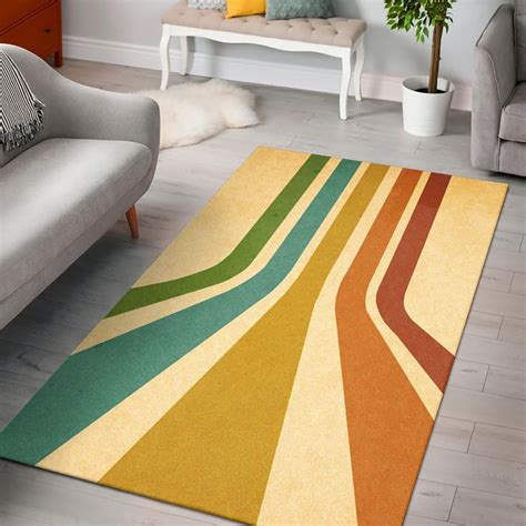 Retro Vintage 1970s Style Area Rugs Dingmun